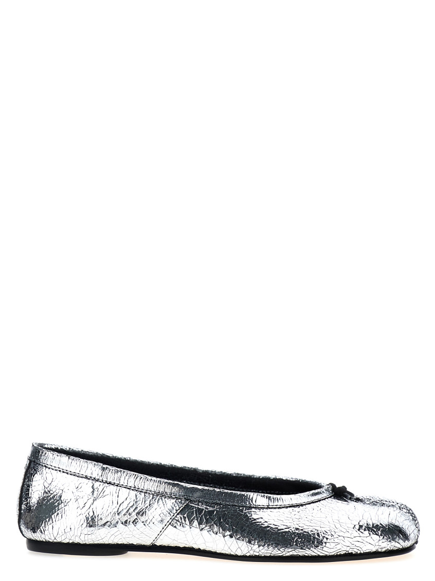 MAISON MARGIELA SILVER SLIP ON BALLET FLATS