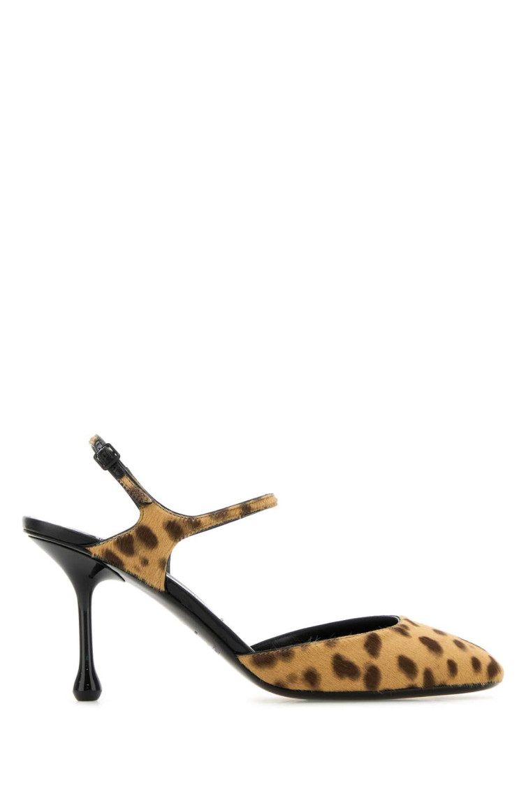 Jimmy Choo 'pixie' Brown Pumps With High Sculpted Heel And All-over Leopard Print In Leopard Print