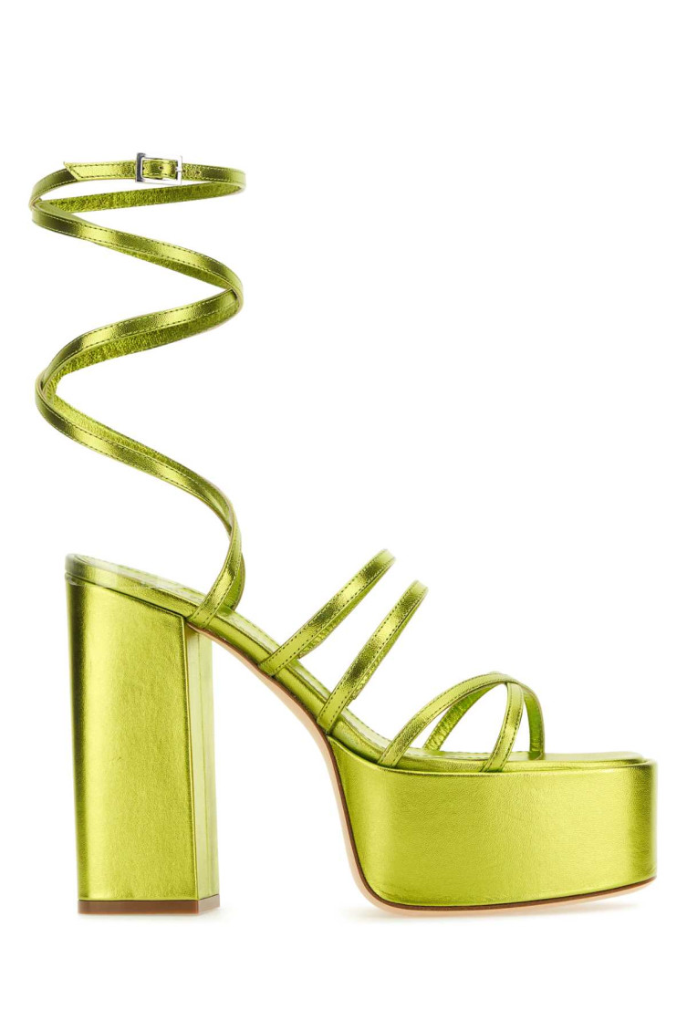 Shop Paris Texas Green Leather Evita Heels
