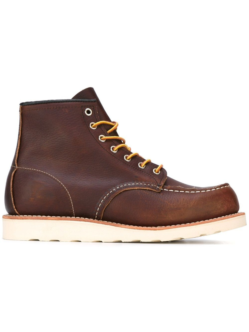 Red Wing Shoes Stylish Ankle Length Flat Sole Boots In Brown