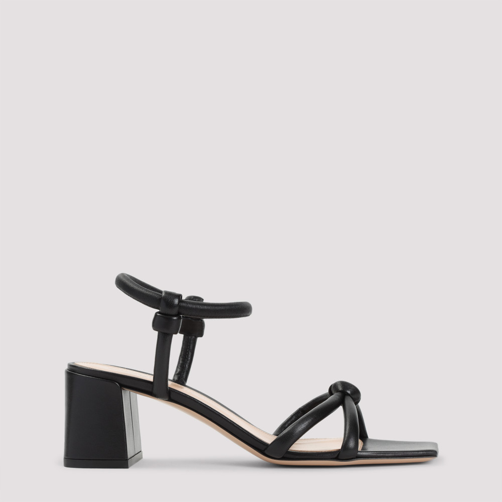 GIANVITO ROSSI BLACK OPEN TOE HEELS
