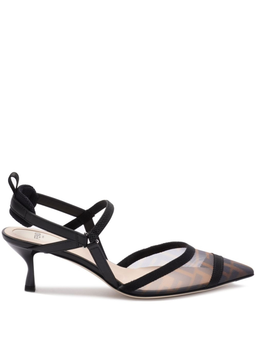 Fendi Women Ff Velvet Slingback In Brown
