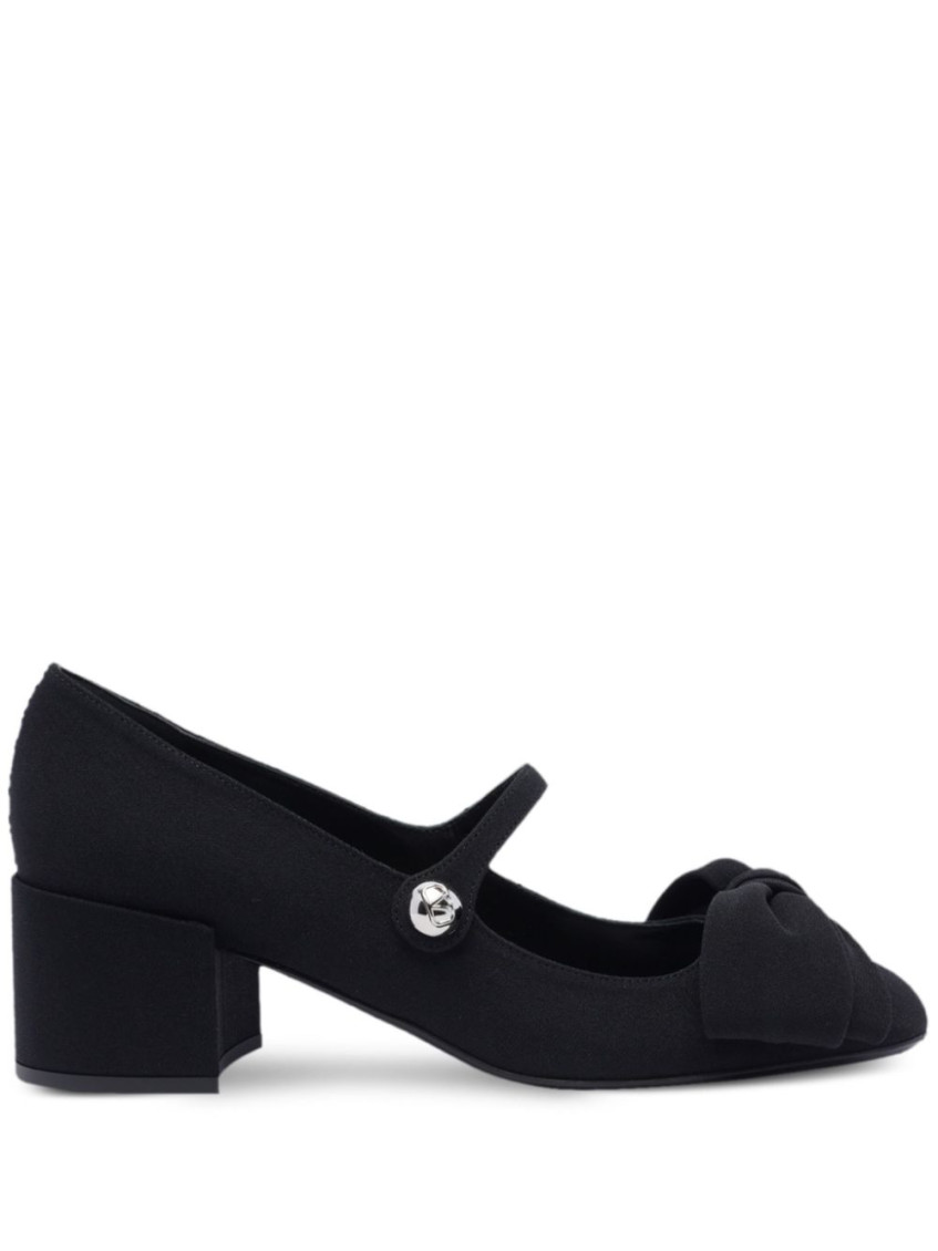 Valentino Mary Jane Block Heel Square Toe In Black