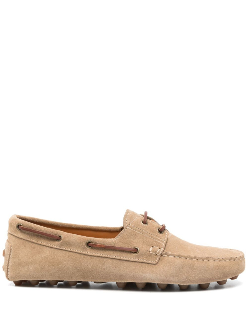 Tod's Beige Suede Loafers In Beige