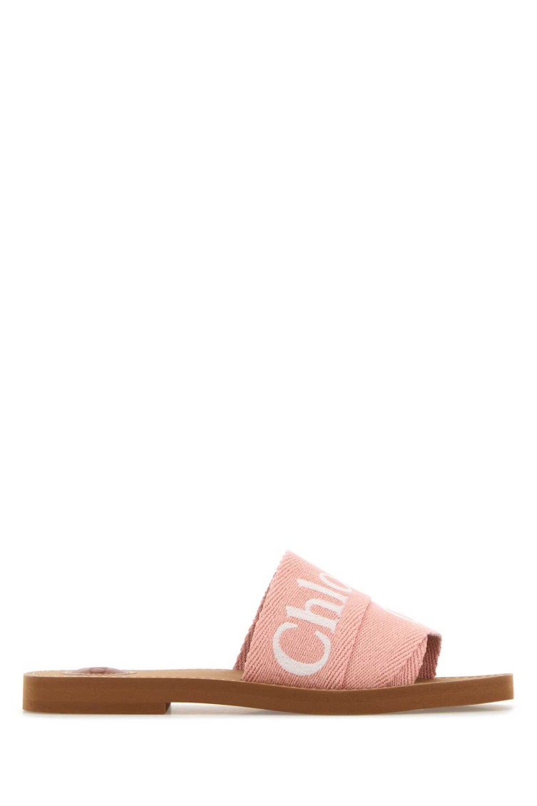 Shop Chloé Pink Logo Sandals