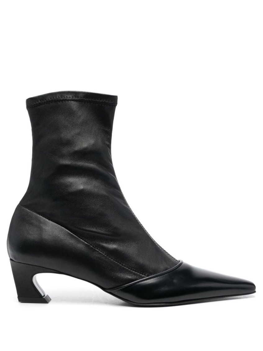 Acne Studios Bano Leather Ankle Boots In Black