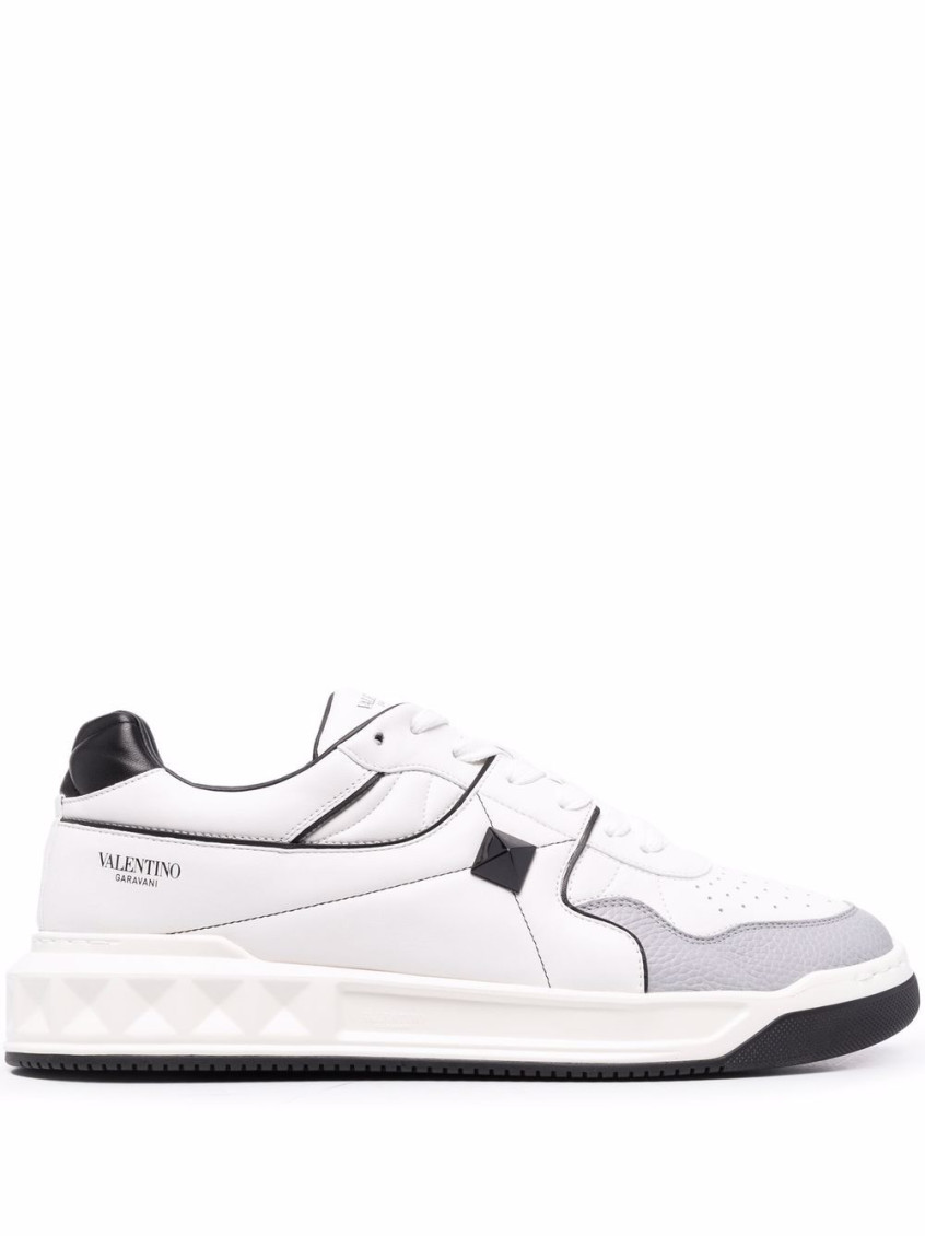 Valentino Garavani Multicolor Nappa Leather One Stud Sneakers In White