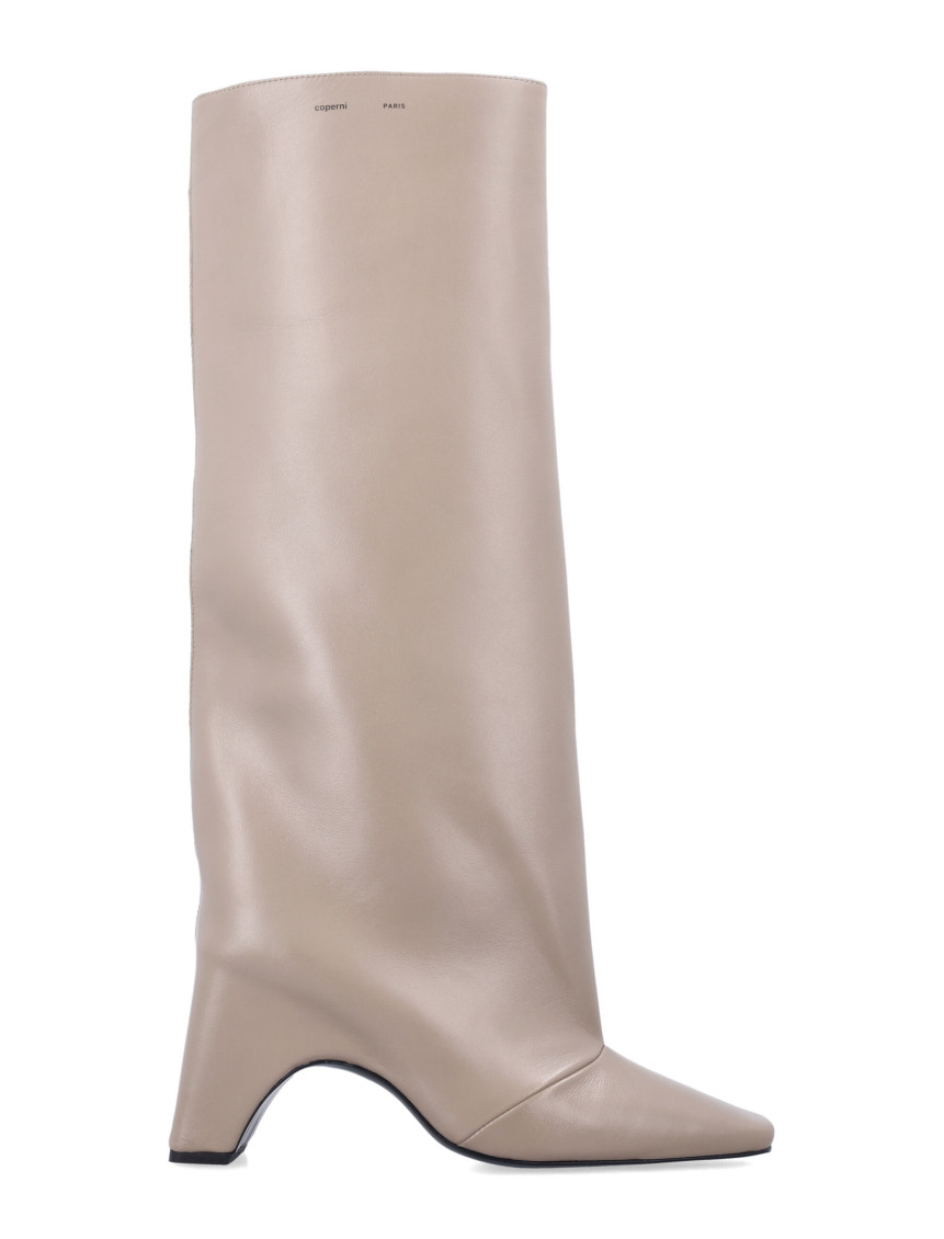 Shop Coperni Beige Leather High Boots