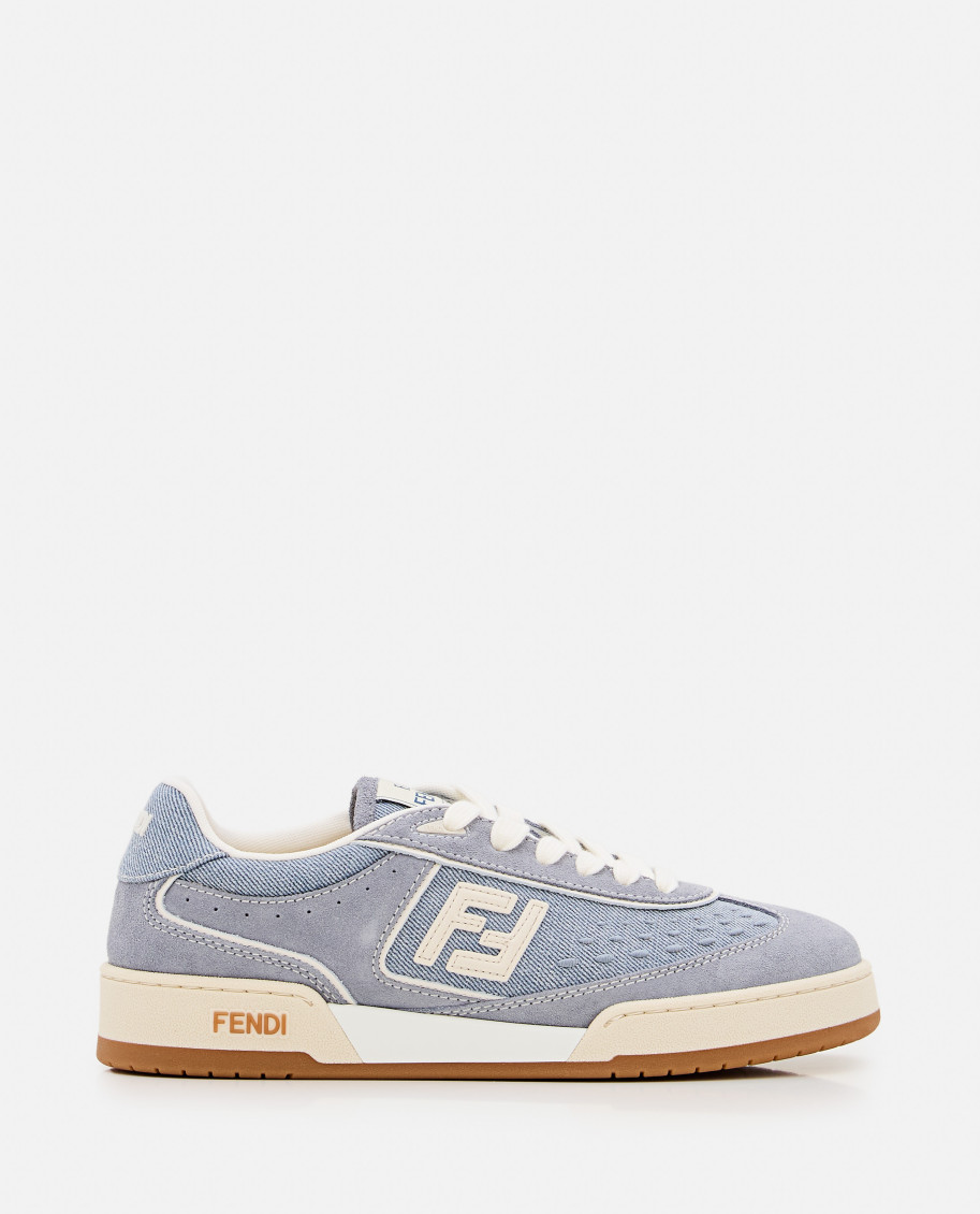 Shop Fendi Blue Logo Sneakers