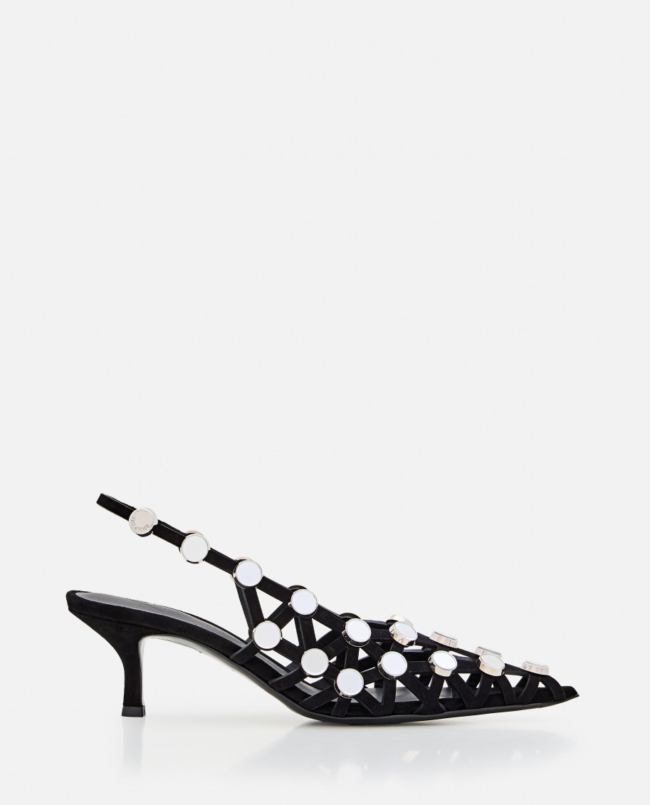 Shop Attico Black Slingback Heels