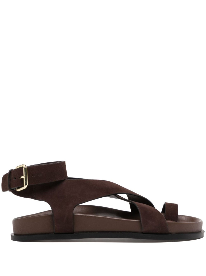 Shop A.emery Dark Brown Suede Sandals
