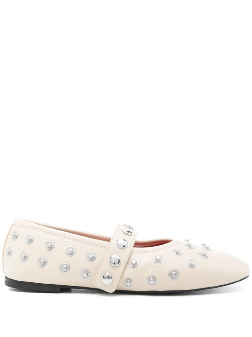 Stella Mccartney Ryder Semi Shine Alt Mat Flats Vanilla