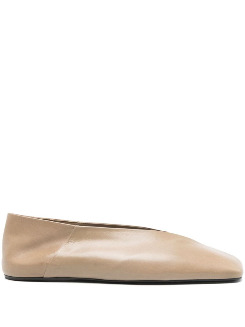 Jil Sander Sandy-colored Leather Ballet Flats