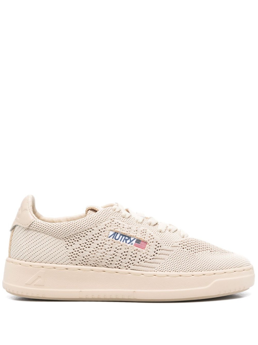 Shop Autry Taupe Logo Sneakers