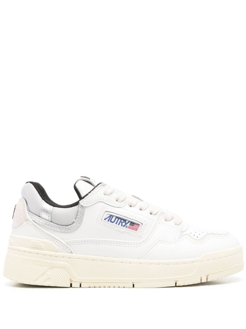Autry 'clc' White Low Top Sneakers With Logo Patch In White