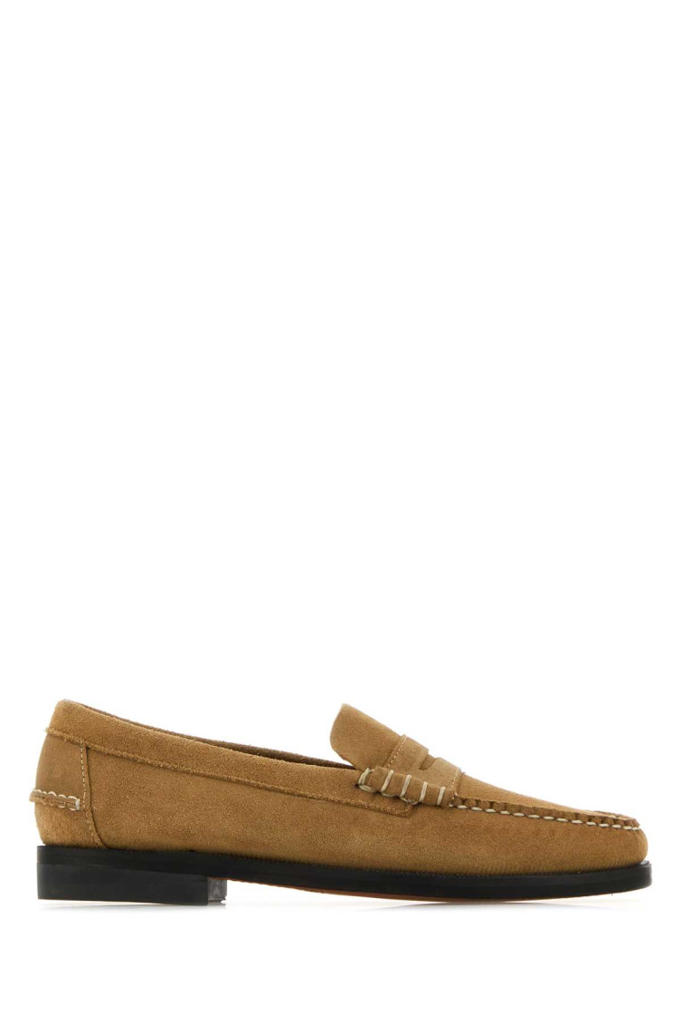 Sebago Camel Suede Dan Flesh Out Loafers In Brown