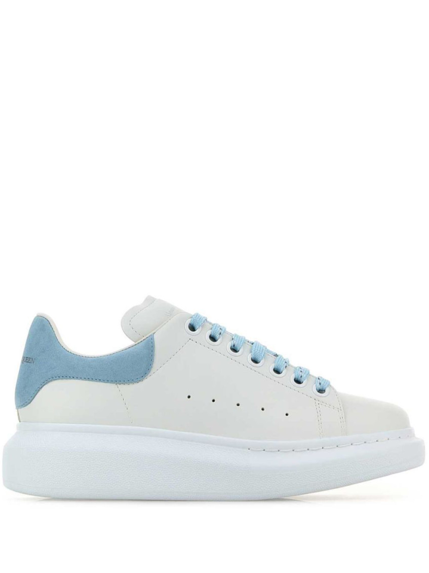 Alexander Mcqueen White And Light Blue Leather Sneakers