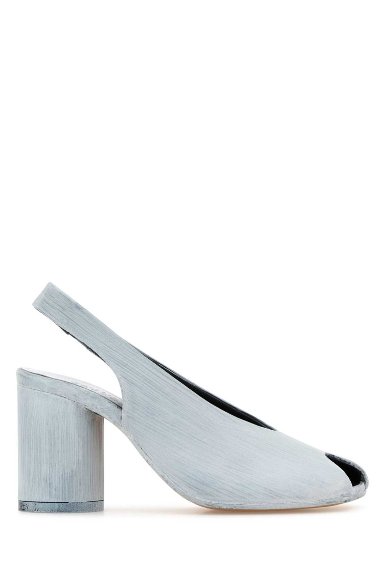 MM6 MAISON MARGIELA GREY LEATHER PUMPS 