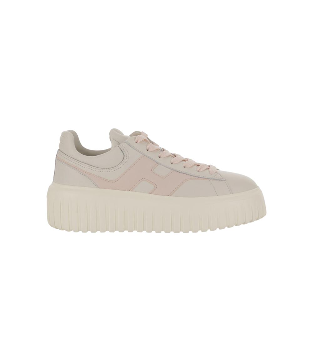 Hogan Two-tone Nappa Leather H-stripes Sneakers
