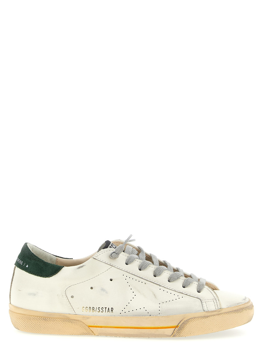 Golden Goose Super Star Leather Upper Toe And Tongue Suede Heel Sneakers Grey In Neutral