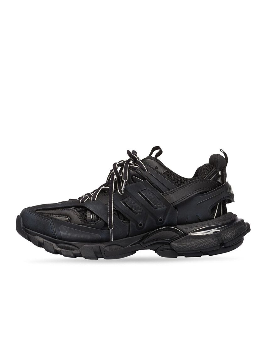 Balenciaga Track Rubber And Mesh Sneakers In Black