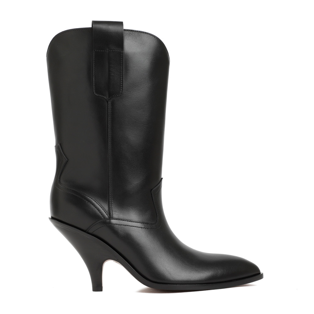 Bally 95 Cowboy Leather Boots In Black