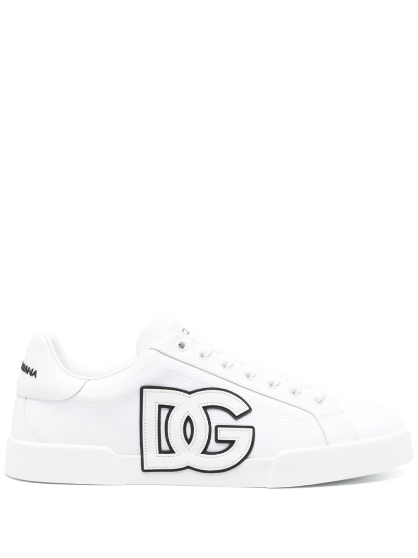 Dolce & Gabbana Canvas Sneakers With Round Toe And Rubber Sole In White
