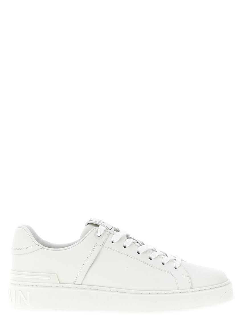 Balmain White B-court Sneakers In White