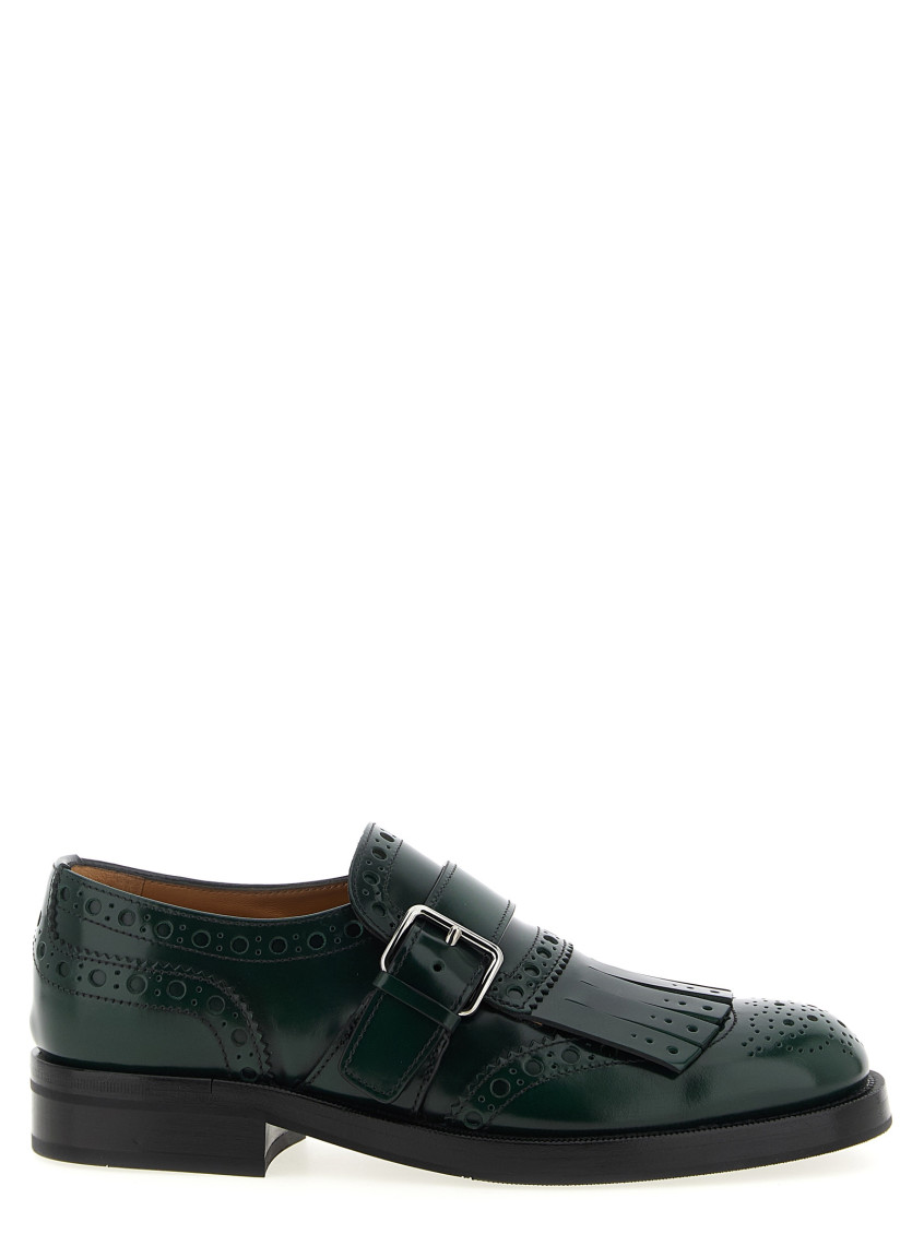 Church's Lace Up Shoes With Brogue And Fringe Detail In Green