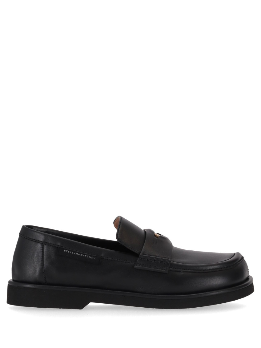 Stella Mccartney Black Leather Loafers In Black