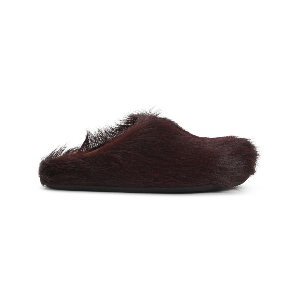 Marni Fussbett Sabot Genuine Calf Hair Clog In Brown