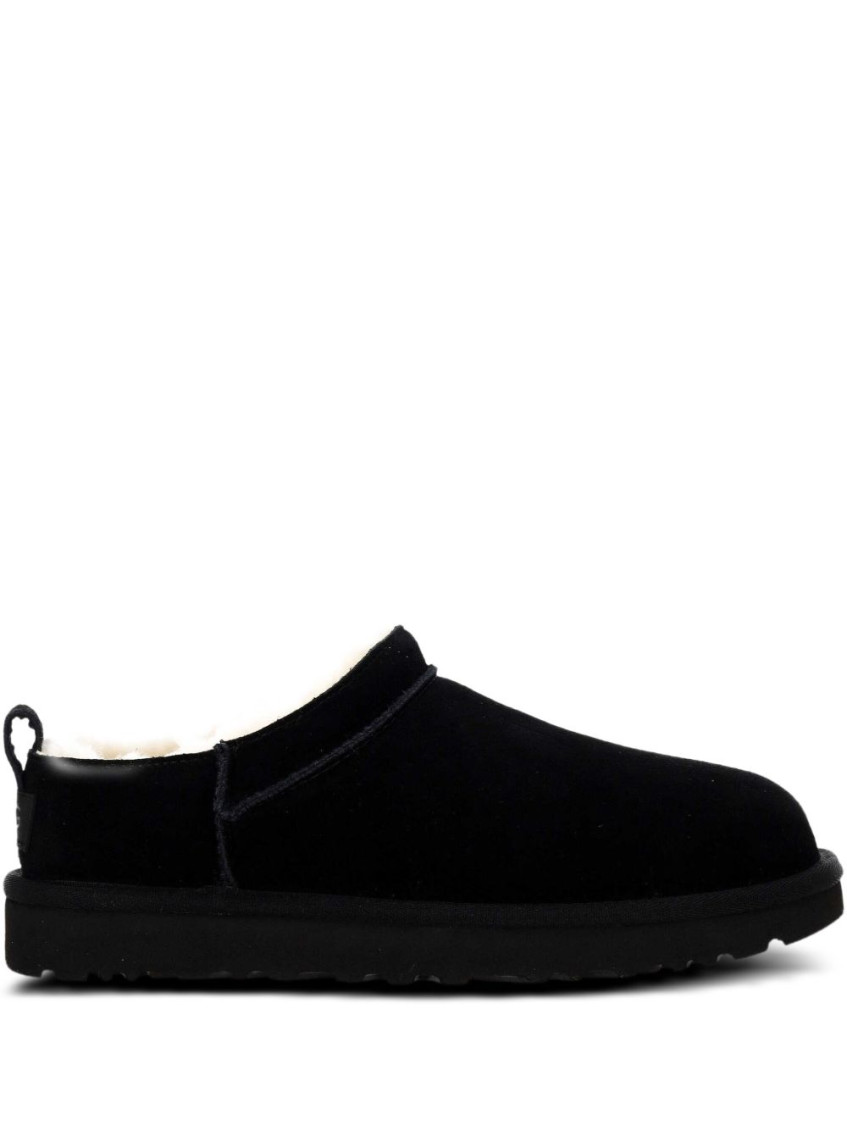 Ugg Micro Slippers With Flat Platform Sole In Black