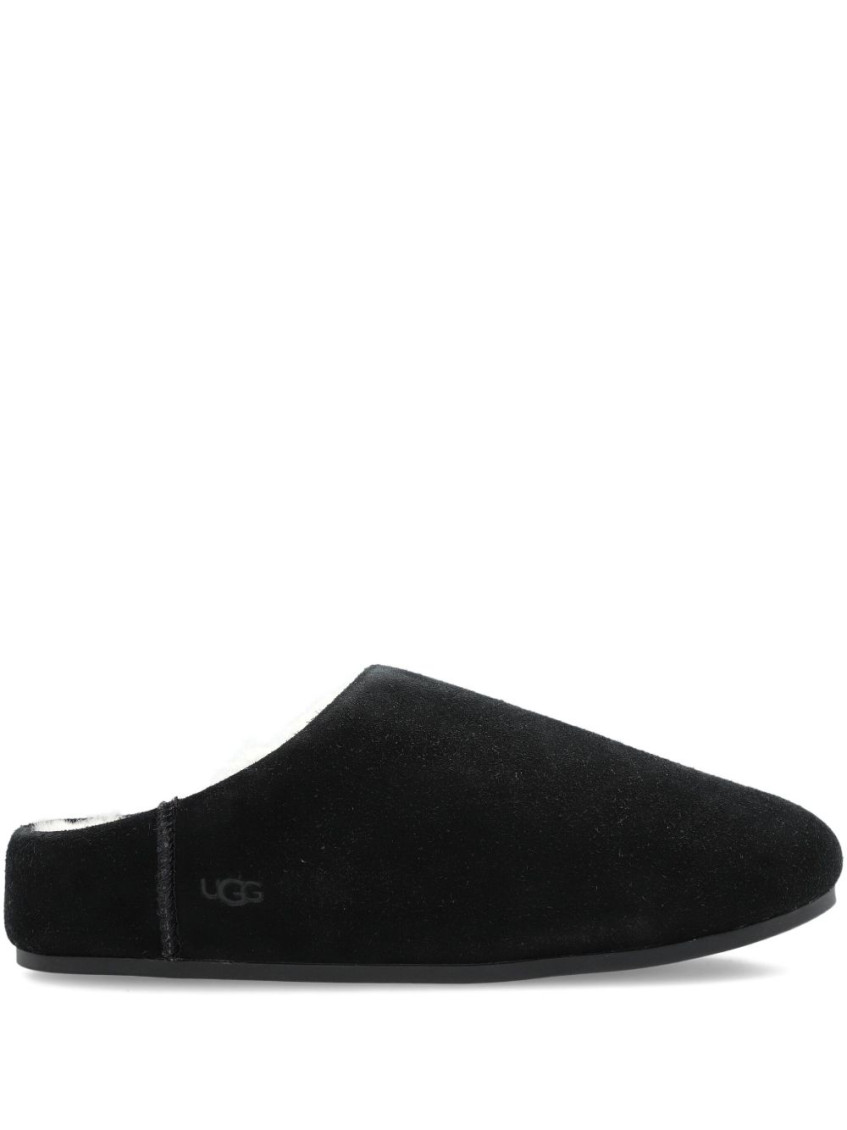 Ugg Black Slip On Slides In Black