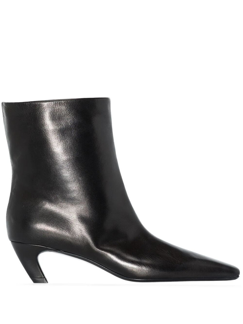 Khaite Womens Black Arizona Leather Ankle Boots 7 In Black