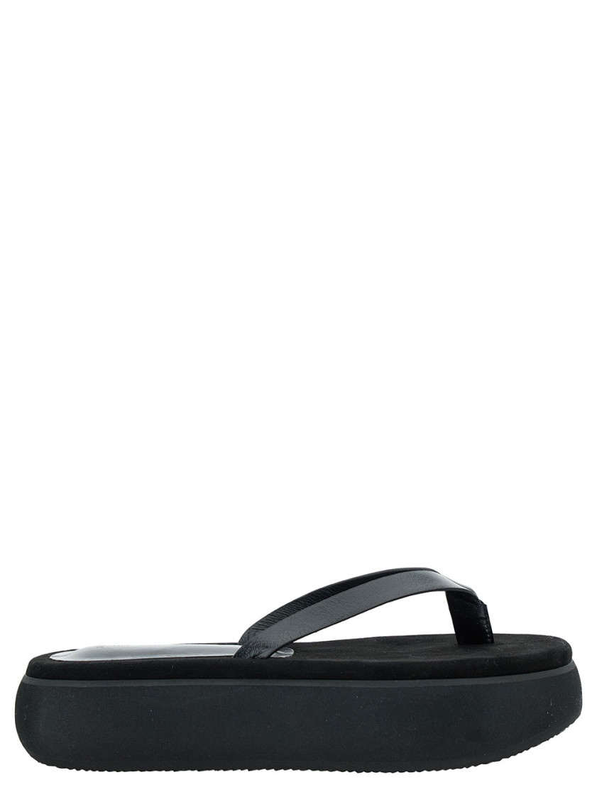 Shop Osoi Black Chunky Sole Slippers