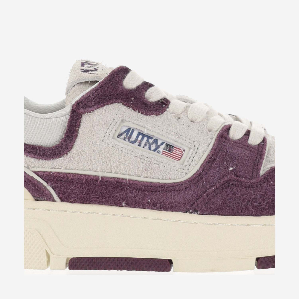 スニーカー AUTRY Women Sneakers ADLWUE14 Purple Autry Medalist Low Sneakers In White And Purple Leather And
