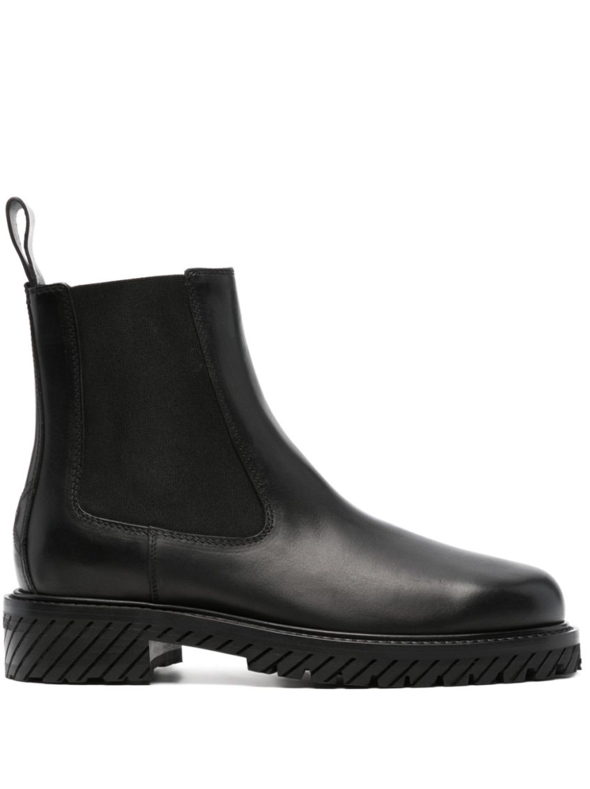 Off-white Off White Combat Ankle Boots In Black