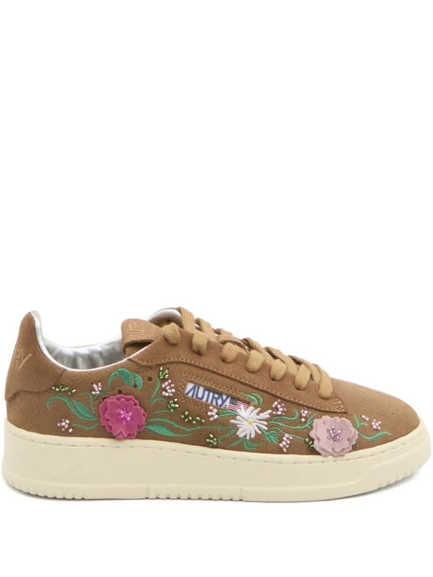 Autry Brown Lace Up Sneakers In Multi