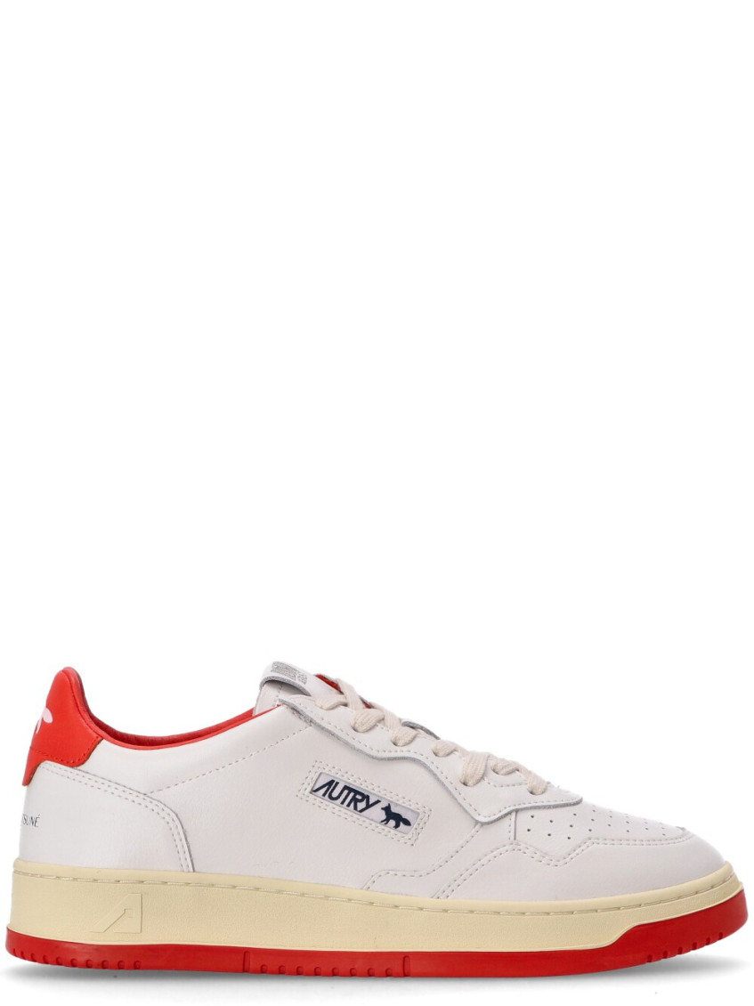 Autry White Red Lace Up Sneakers