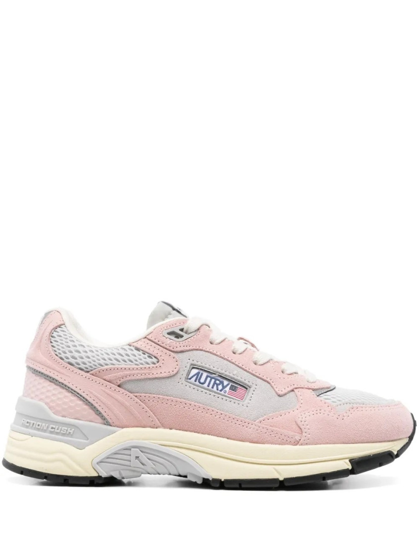 Autry Pink Lace Up Sneakers