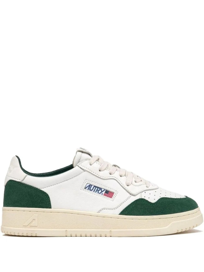 Autry White Green Lace-up Sneakers