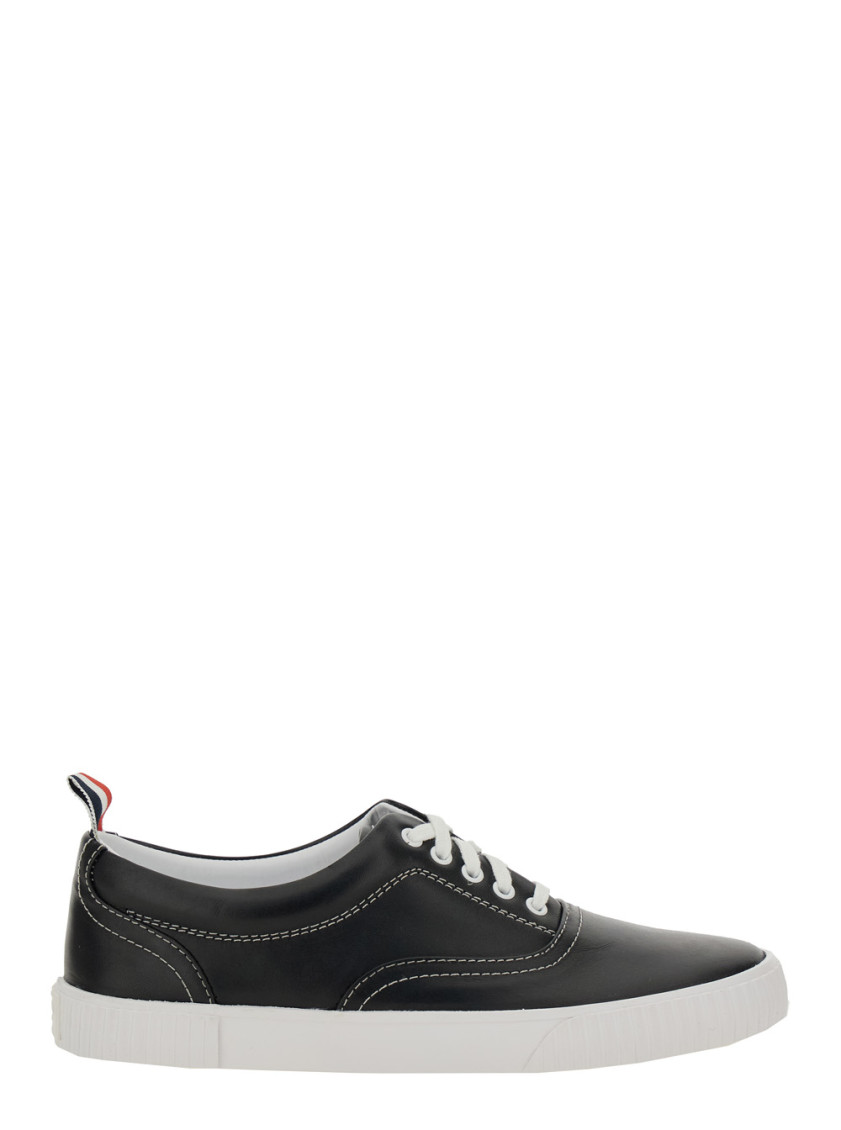 Thom Browne 'heritage' Black Sneakers With Logo Tab On Heel In Black