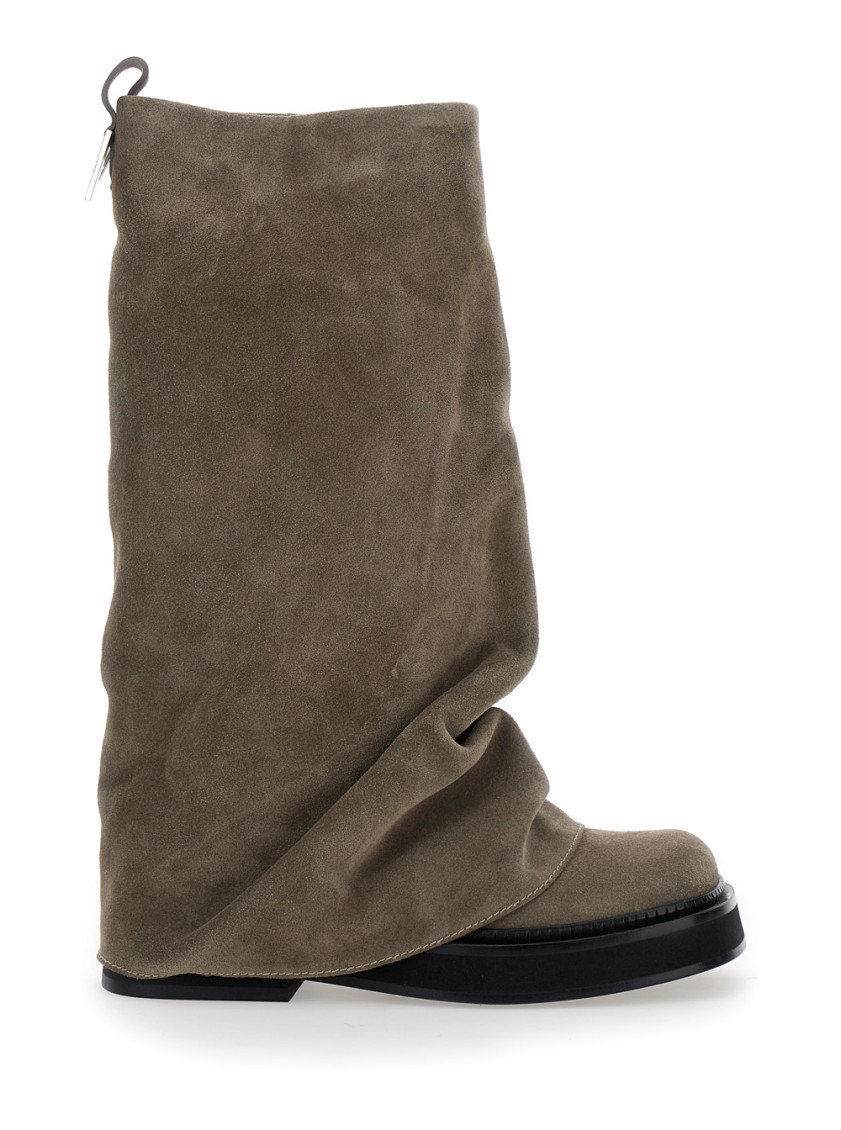 Shop Attico Taupe Robin Combat Boots