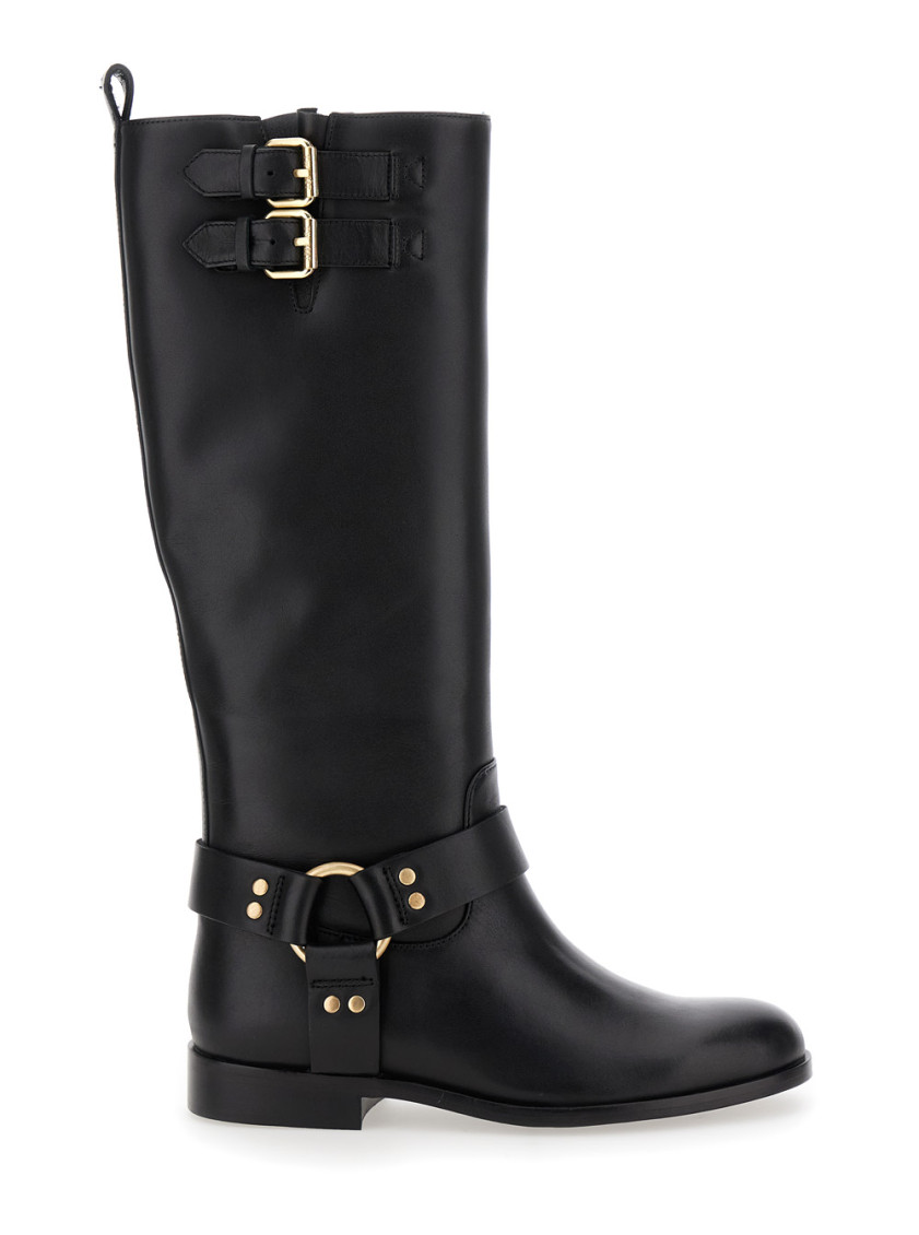 Shop Twinset Black Buckle Boots