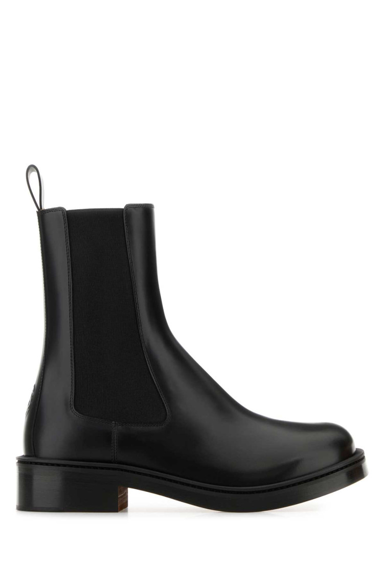 Alexander Mcqueen Ankle Boots Leather Round Toe In Black