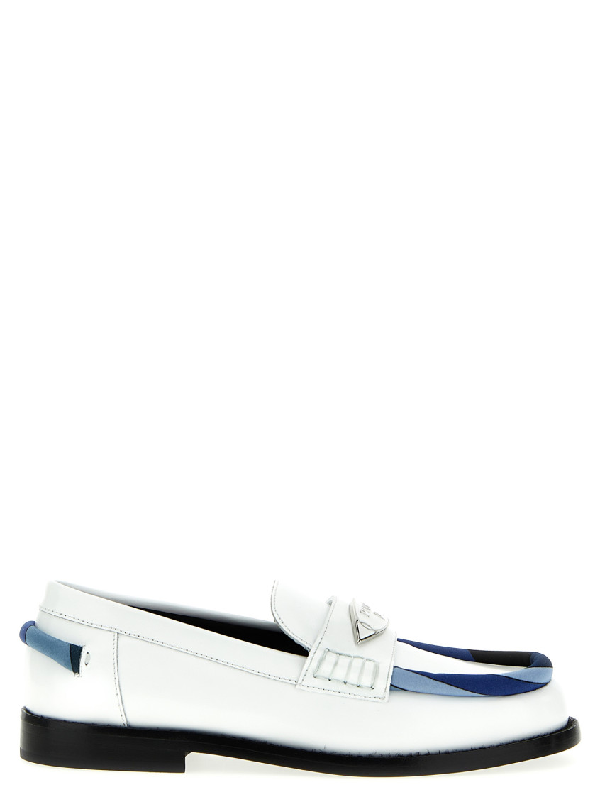 Pucci Luna Iride-print Leather Loafers In White