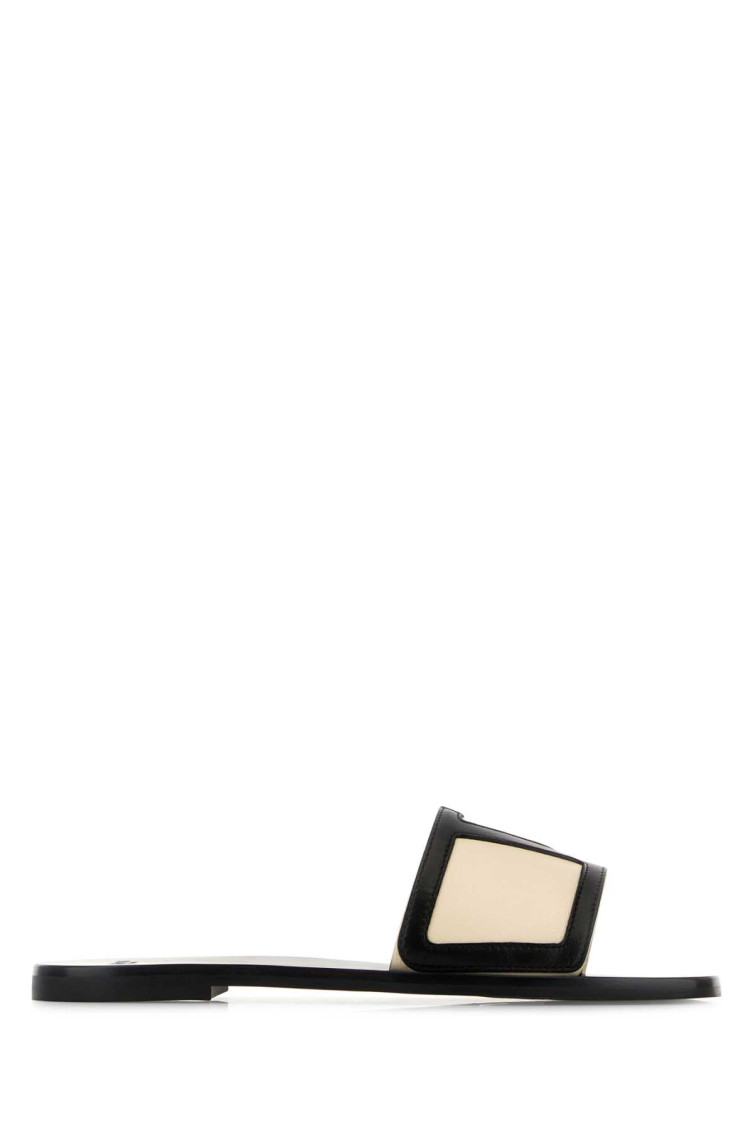Shop Valentino Black Logo Flats