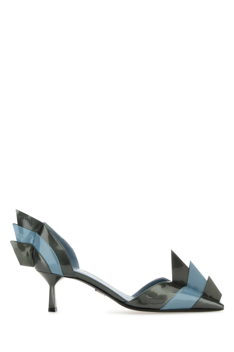 Prada Leather Pumps With Two-tone Strappy Design