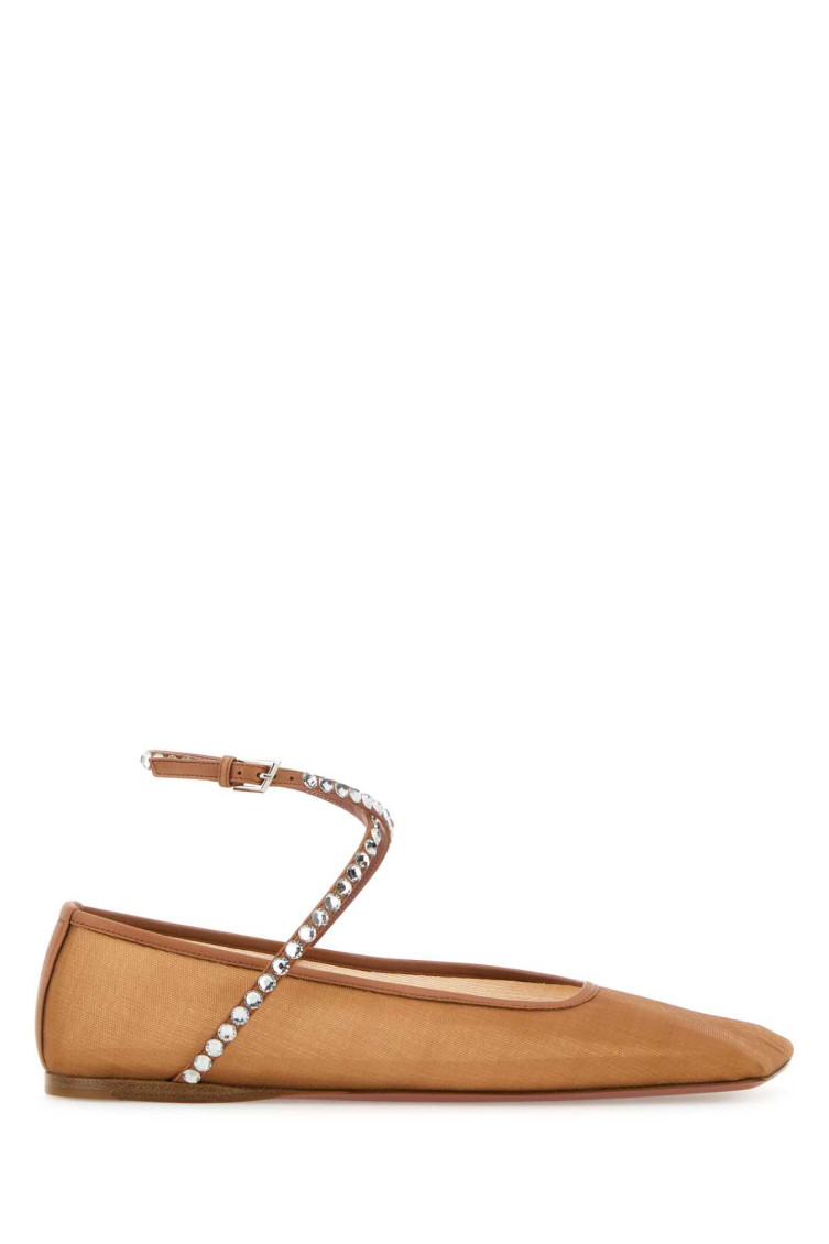 Amina Muaddi Square Toe Ballet Shoes