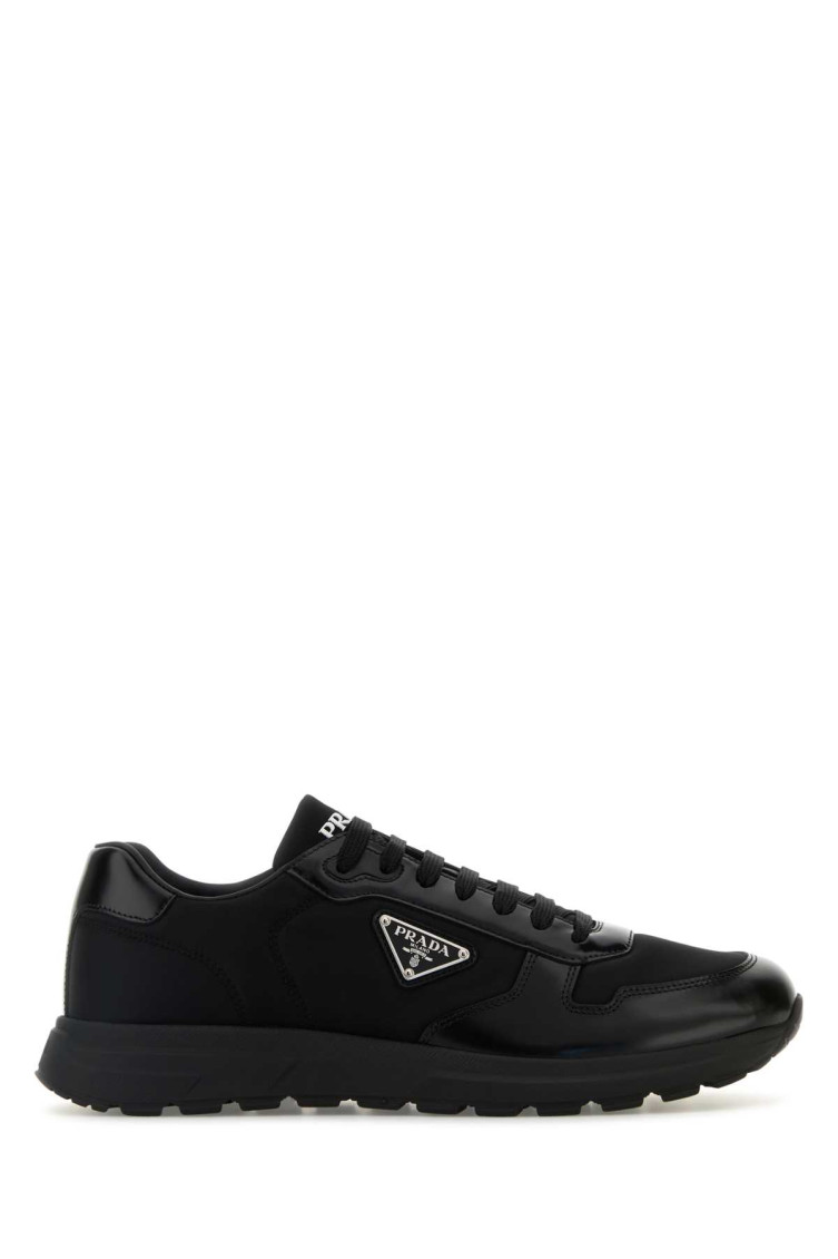 Prada Side Triangular Logo Low-cut Laced Casual Sneakers